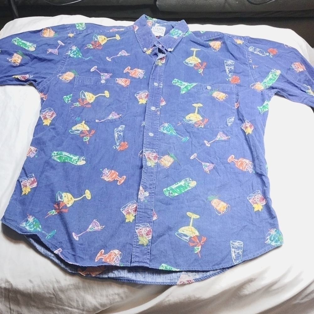 Chaps Ralph Lauren mens short sleeve button down shirt size large